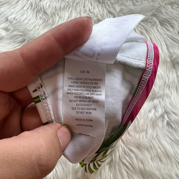 Ika Kul Womens Bikini Swim Top Green Pink Floral Straps XL New - Picture 3 of 5